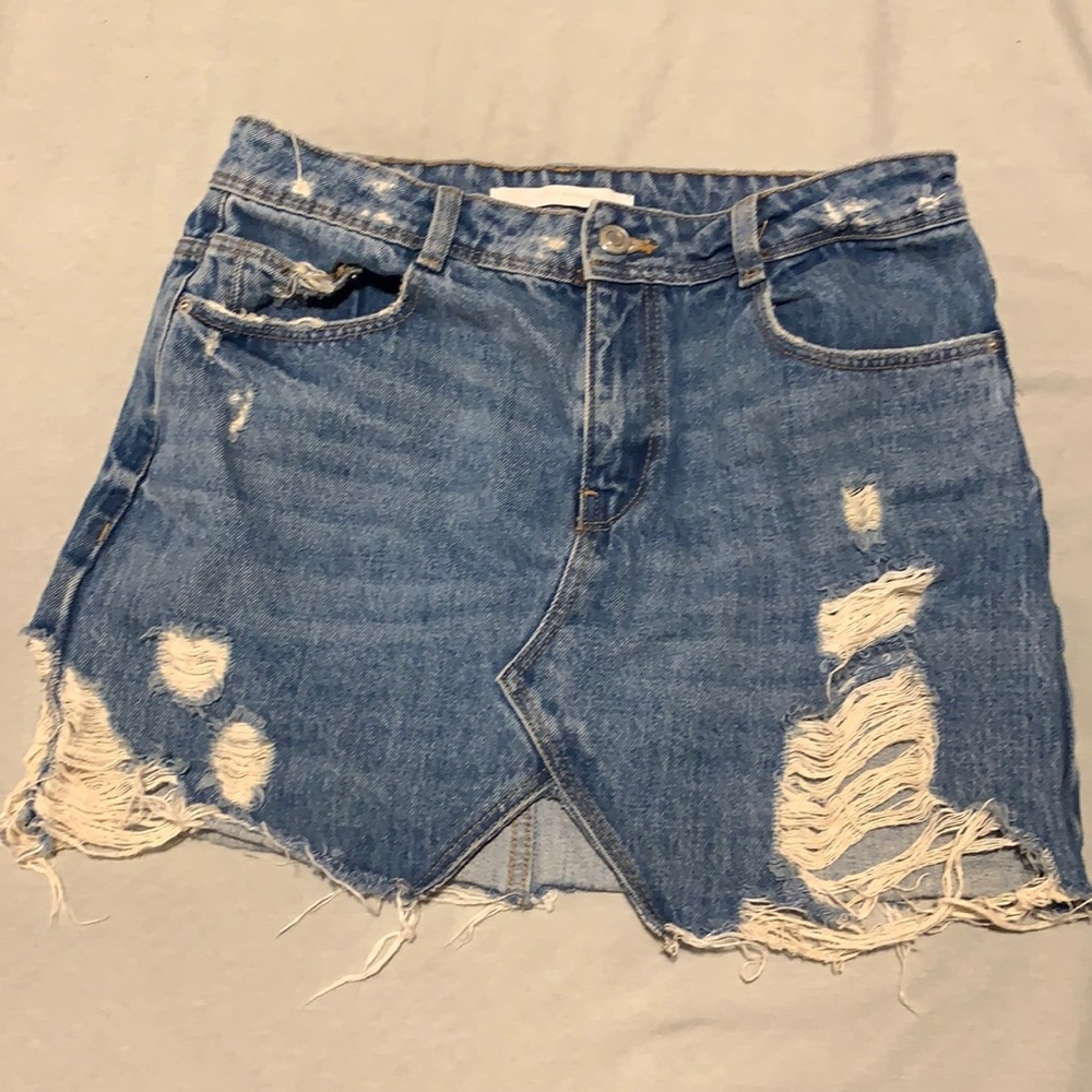 Zara mini denim skirt